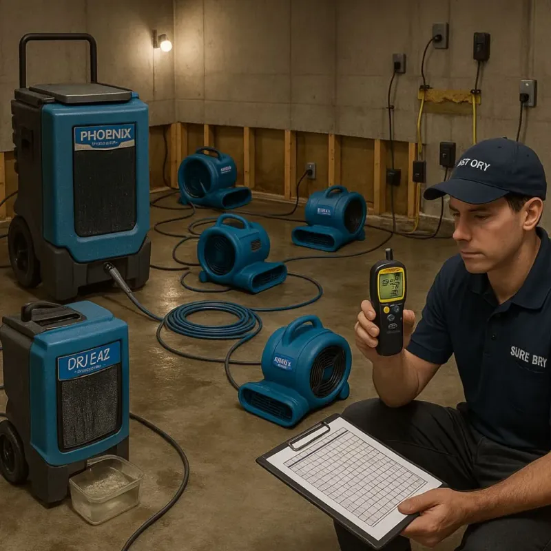 Structural Drying and Dehumidification process in East Greenwich, RI